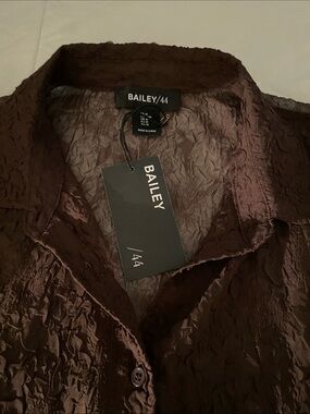 🤎SHEER Brown Textured Blouse🤎
